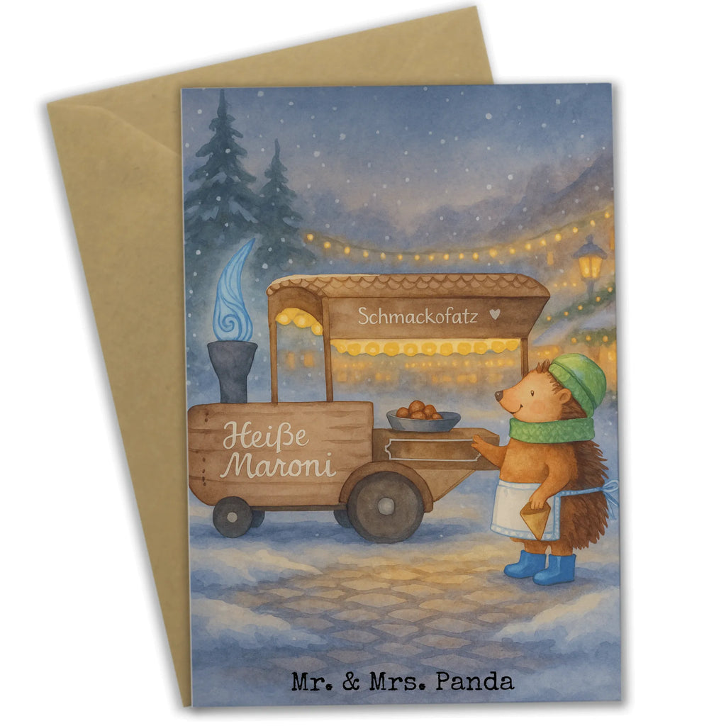 Greetings card hedgehog Chestnuts Design greeting card, folding card, invitation card, wedding card, birthday card, Winter, Christmas, Christmas time, snow