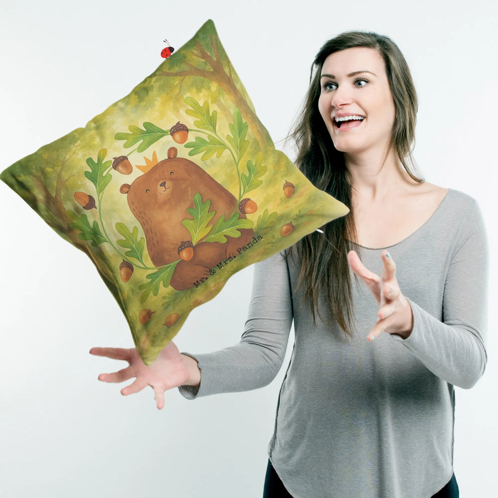 Cushion bear king Design fluffy, bedroom, pad, settee, 40x40, soft, pillows, 40 x 40, bed, pillow case, cushion, couch, Pillow, sofa, bear, teddy, teddy bear, cuddly toy, best daddy, world best daddy, Daddy Bear, Dad, Father, Bear, Father's Day, Daddy