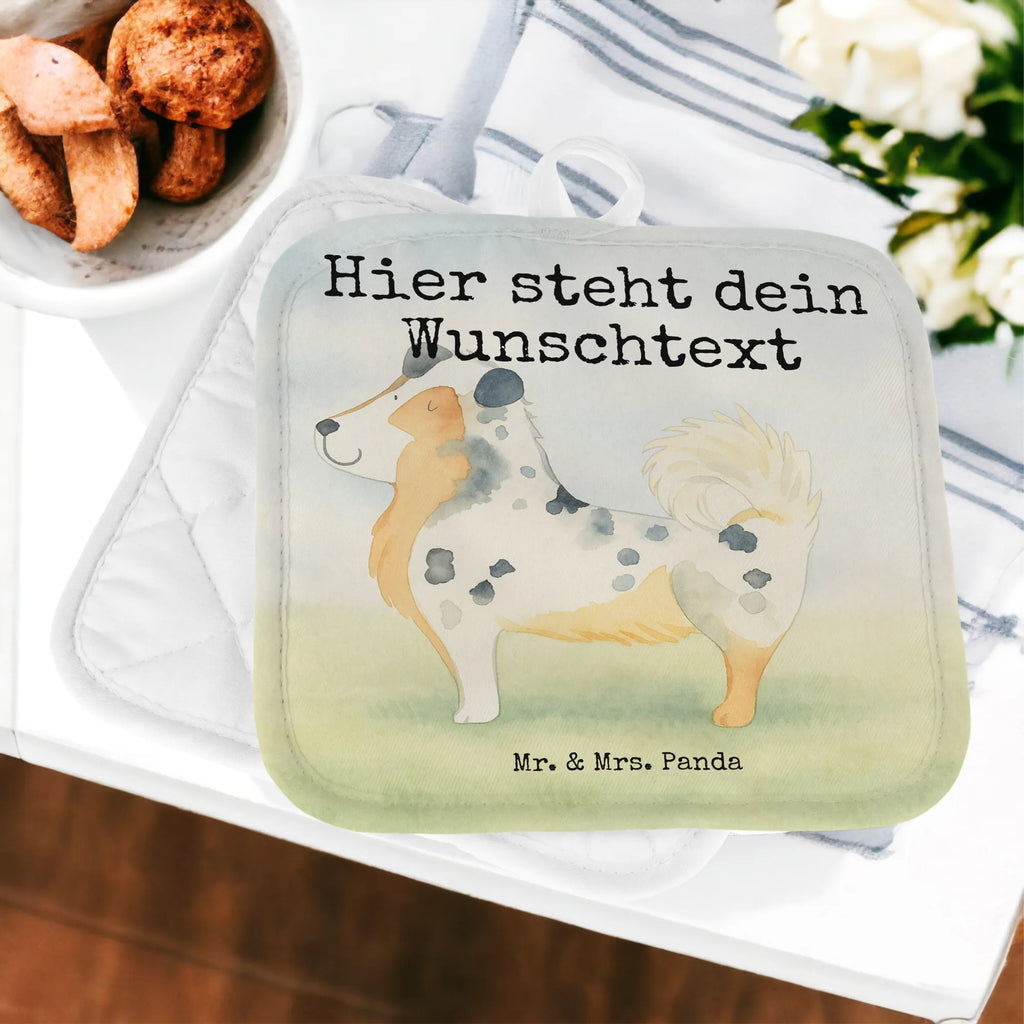 Personalisierte Topflappen Hund Australien Shepherd Design Namensaufdruck, Personalisierte Topfuntersetzer, Topflappen mit Namen, Topflappen personalisiert, Personalisierter Ofenhandschuh, Topflappen Set personalisiert, Hund, Hundemotiv, Haustier, Hunderasse, Tierliebhaber, Hundebesitzer, Sprüche, Spruch, Familienhund, Australien Shepherd, Shepherd, Hundeliebe