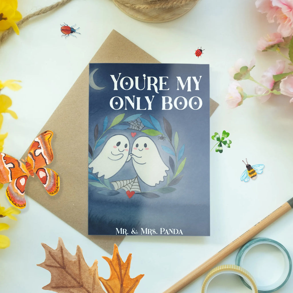 Grußkarte Gespenster  Liebe  Design Glückwunschkarte, Einladungskarte, Grußkarte, Ansichtskarten, Klappkarte, Geburtstagskarte, Karte, Hochzeitskarte, Halloween, Deko, Martinssingen, Dekoration, Geschenke, Schenken, Gespenst, Verliebt, Paar