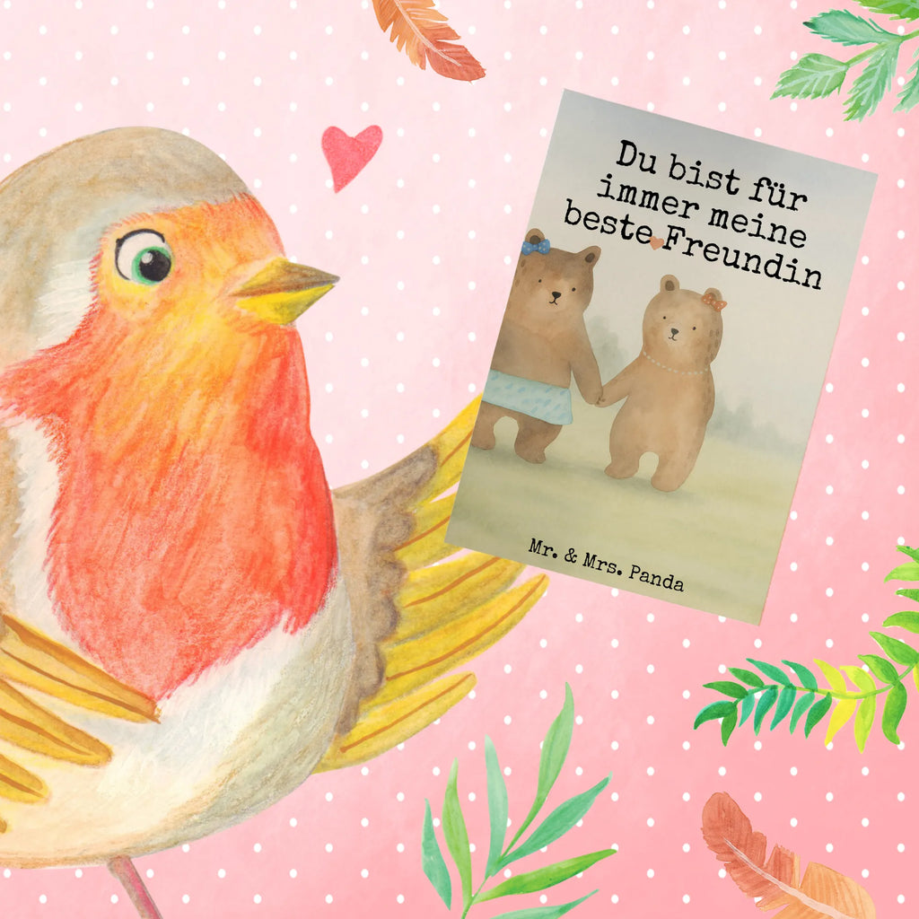 Grußkarte Bär Freundin Design Grußkarte, Klappkarte, Einladungskarte, Glückwunschkarte, Hochzeitskarte, Geburtstagskarte, Karte, Ansichtskarten, Bär, Teddy, Teddybär, Bär Freundin Beste Freund Liebe Liebesbeweis Verliebt Kumpel Kumpeliene