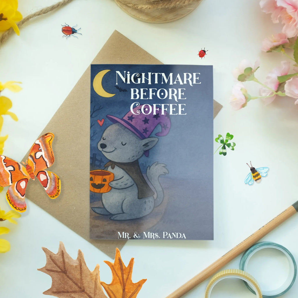 Grußkarte Kater Kaffee Design Geburtstagskarte, Ansichtskarten, Glückwunschkarte, Grußkarte, Hochzeitskarte, Einladungskarte, Klappkarte, Karte, Halloween, Deko, Martinssingen, Dekoration, Geschenke, Schenken, Kater, Kaffee, Hexe, Magie