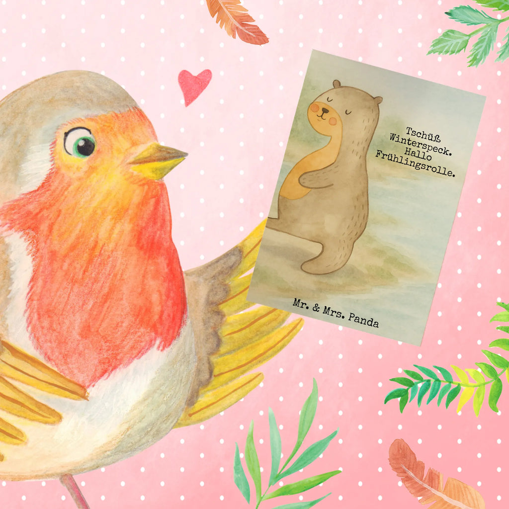 Grußkarte Otter Bauch Design Grußkarte, Klappkarte, Einladungskarte, Glückwunschkarte, Hochzeitskarte, Geburtstagskarte, Karte, Ansichtskarten, Otter, Fischotter, Seeotter, Otter Seeotter See Otter