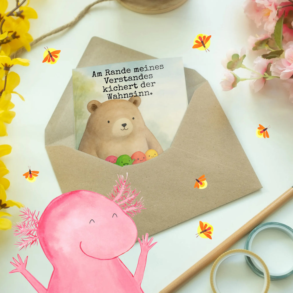 Greetings card bear Feeling Design folding card, invitation card, greeting card, wedding card, birthday card, bear, teddy, teddy bear, cuddly toy, Bear, Madness