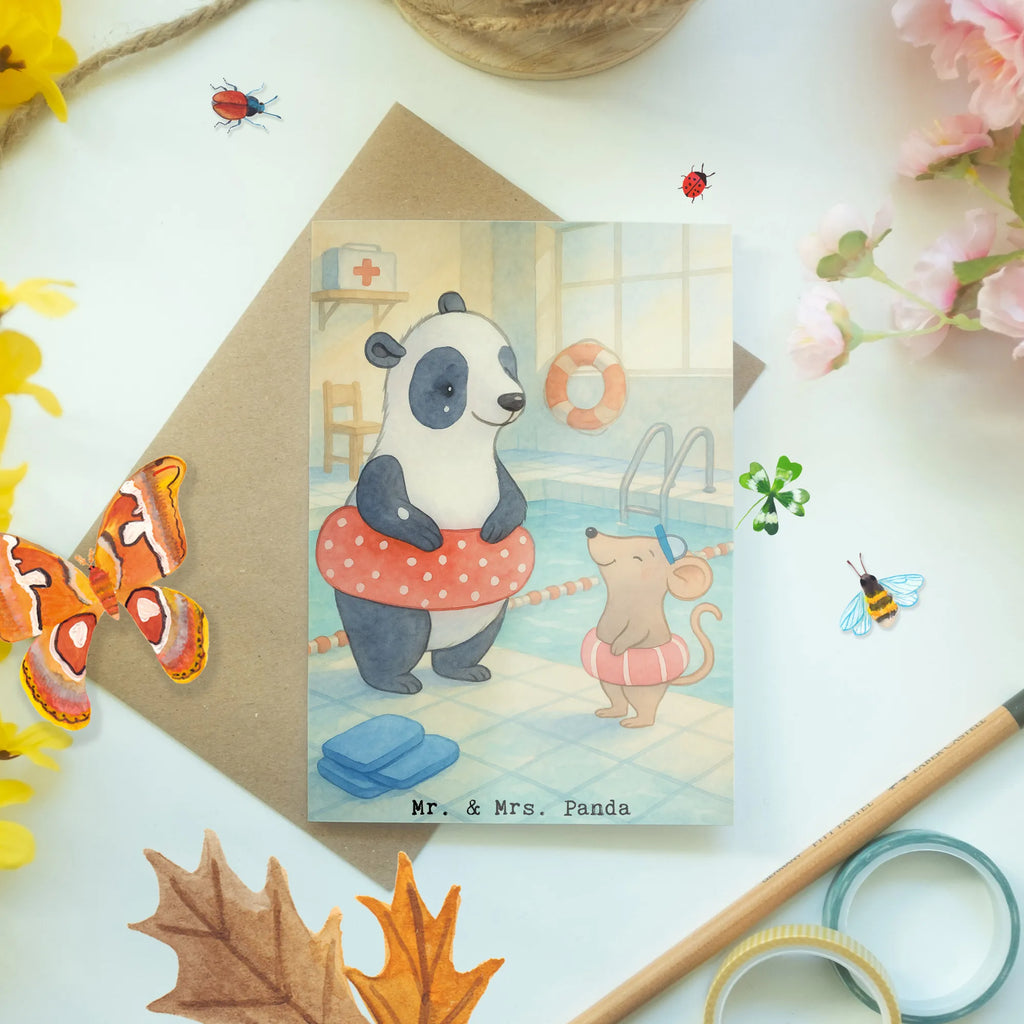 Greetings card otter To swim Design greeting card, folding card, invitation card, birthday card, wedding card, Gift, sport, hobby, giving, thank you, award, profit, athlete, Swimming, swimming lessons, water sports