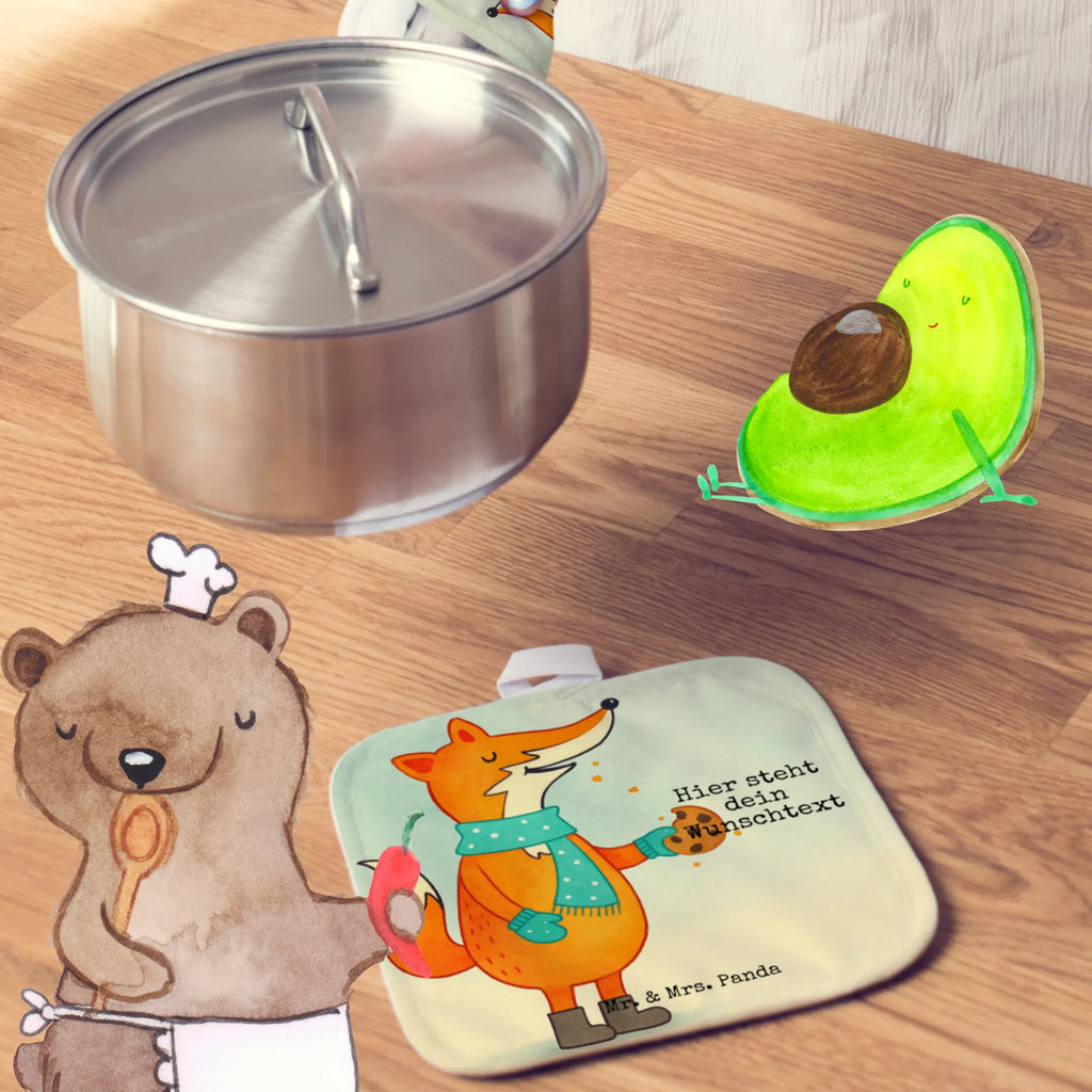 Personalised pot holder Fox biscuit Design fox, foxes, forest wildlife, clever as a fox, animal lover, cookies, winter, christmas present, kitchen decoration, christmas time, love, baking saying