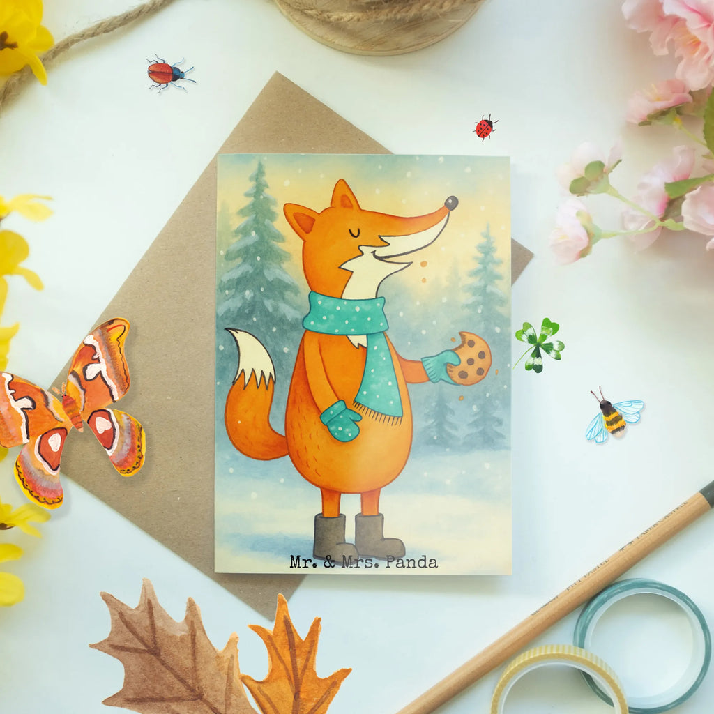 Greetings card Fox biscuit Design invitation card, folding card, greeting card, wedding card, birthday card, fox, foxes, forest wildlife, clever as a fox, animal lover, love, cookies, baking saying, winter, christmas present, christmas time, kitchen decoration