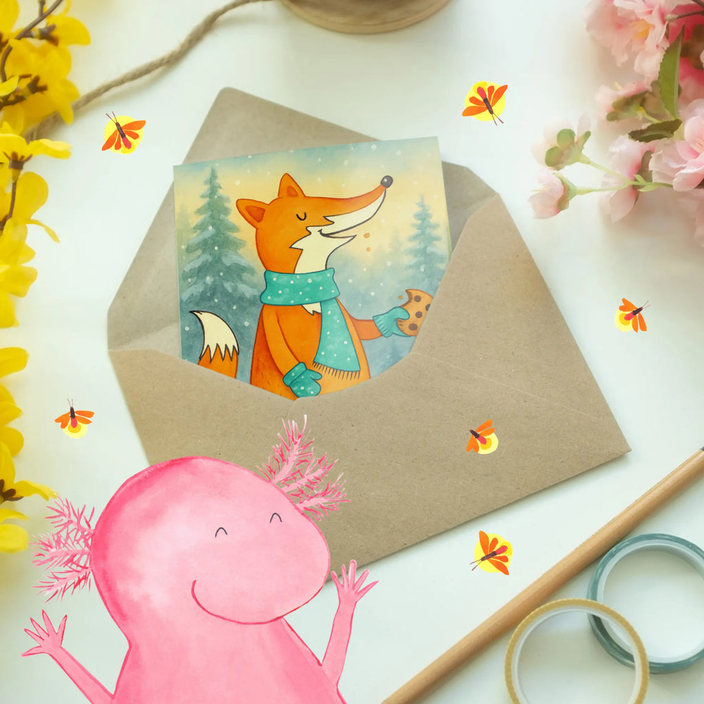 Greetings card Fox biscuit Design invitation card, folding card, greeting card, wedding card, birthday card, fox, foxes, forest wildlife, clever as a fox, animal lover, love, cookies, baking saying, winter, christmas present, christmas time, kitchen decoration