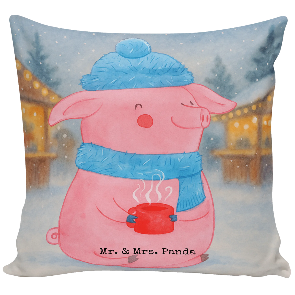 Cushion Pig Mulled wine Design soft, Pillow, pillows, cushion, bed, pillow case, sofa, fluffy, couch, 40 x 40, pad, settee, 40x40, bedroom, Winter, Christmas, Christmas time, snow, mulled pig, punch, mulled wine, Christmas market