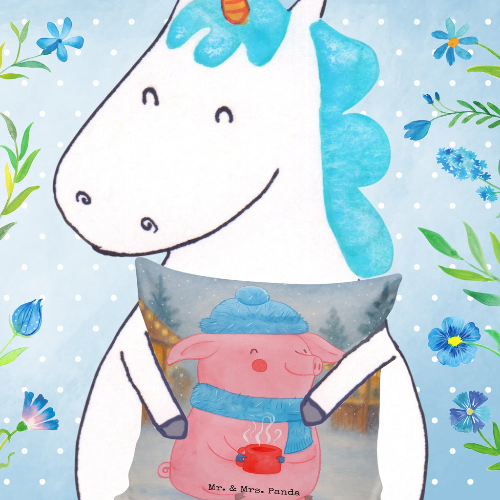 Cushion Pig Mulled wine Design soft, Pillow, pillows, cushion, bed, pillow case, sofa, fluffy, couch, 40 x 40, pad, settee, 40x40, bedroom, Winter, Christmas, Christmas time, snow, mulled pig, punch, mulled wine, Christmas market