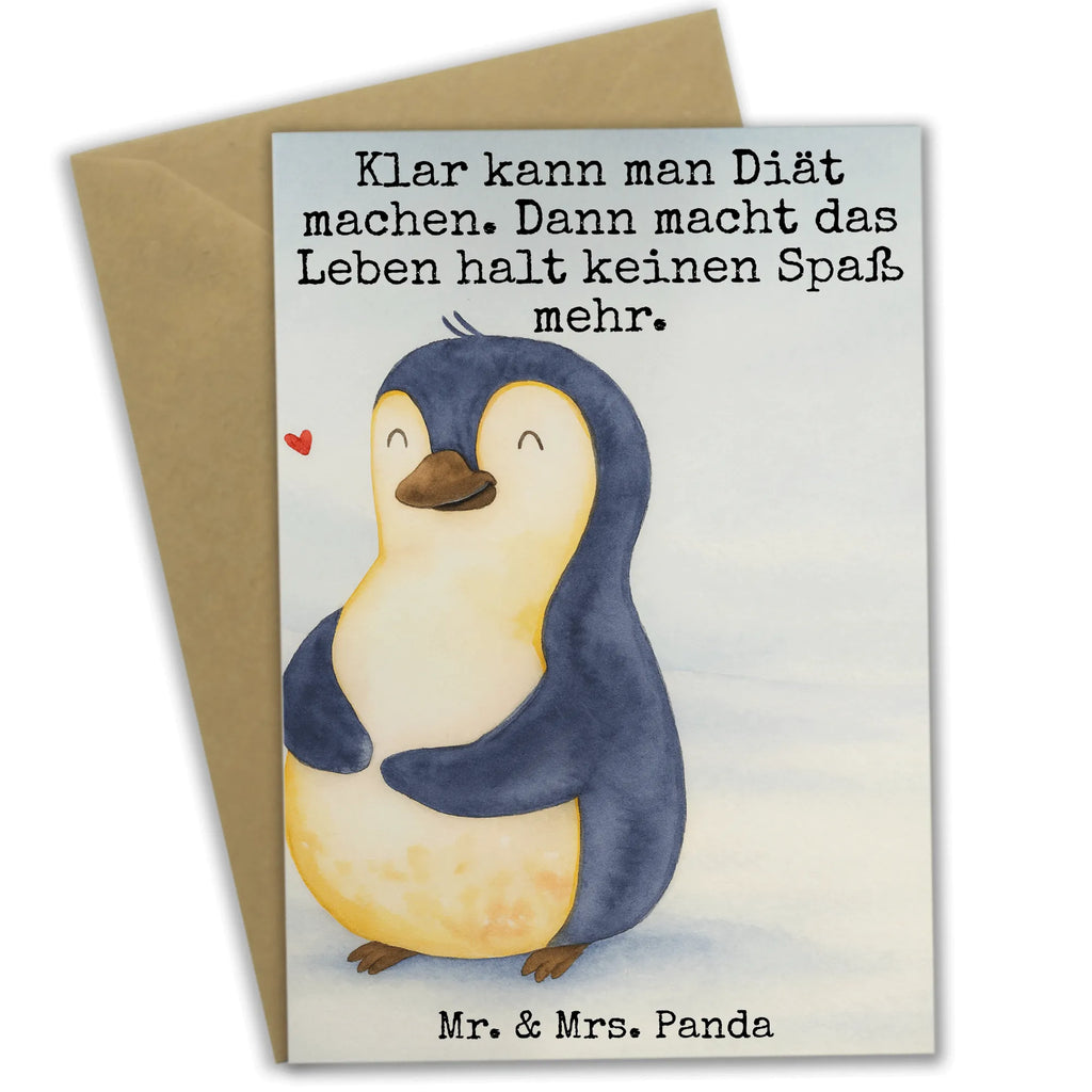 Grußkarte Pinguin Diät Design Grußkarte, Klappkarte, Einladungskarte, Glückwunschkarte, Hochzeitskarte, Geburtstagskarte, Karte, Ansichtskarten, Pinguin, Pinguine, Diät, Abnehmen, Abspecken, Gewicht, Motivation, Selbstliebe, Körperliebe, Selbstrespekt
