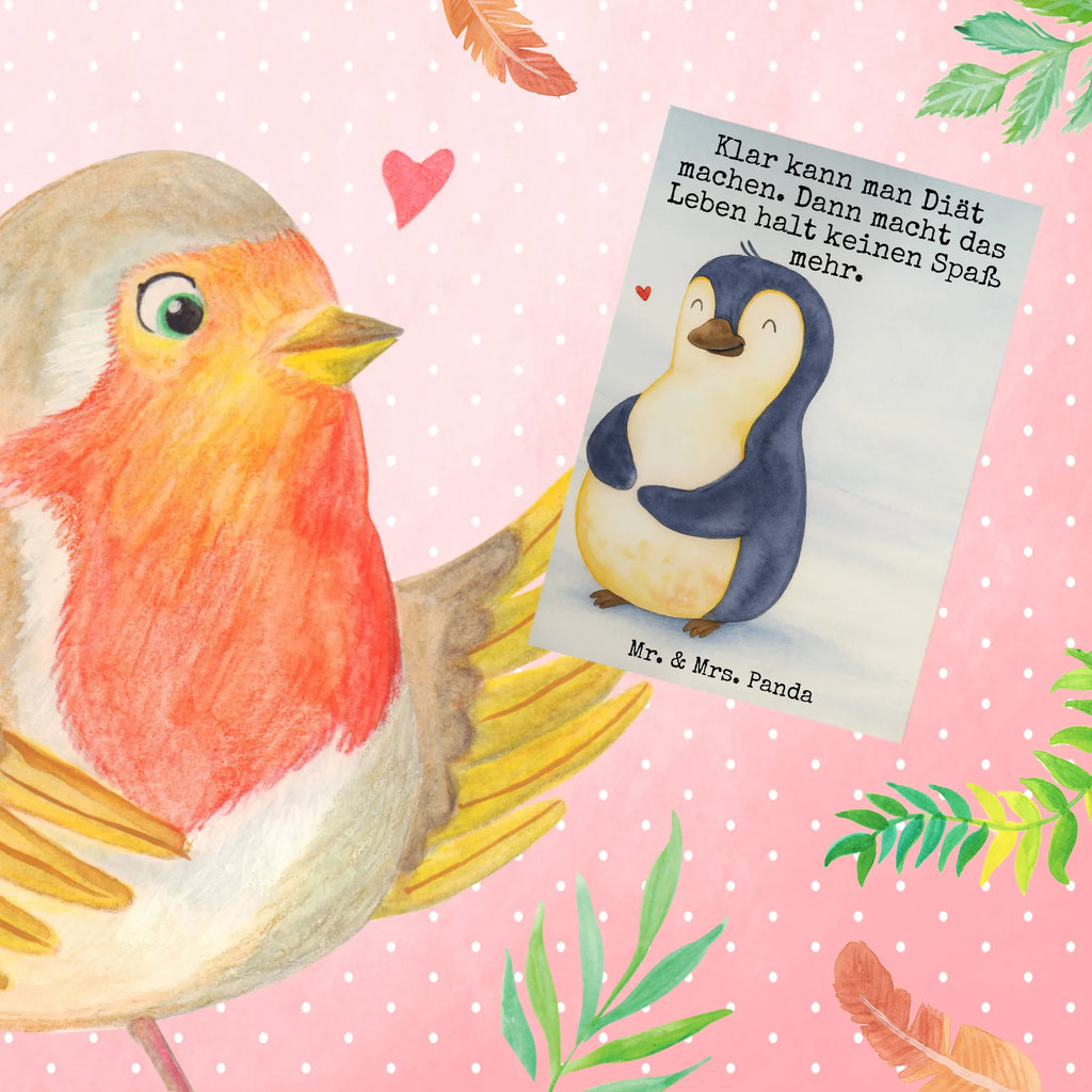 Grußkarte Pinguin Diät Design Grußkarte, Klappkarte, Einladungskarte, Glückwunschkarte, Hochzeitskarte, Geburtstagskarte, Karte, Ansichtskarten, Pinguin, Pinguine, Diät, Abnehmen, Abspecken, Gewicht, Motivation, Selbstliebe, Körperliebe, Selbstrespekt