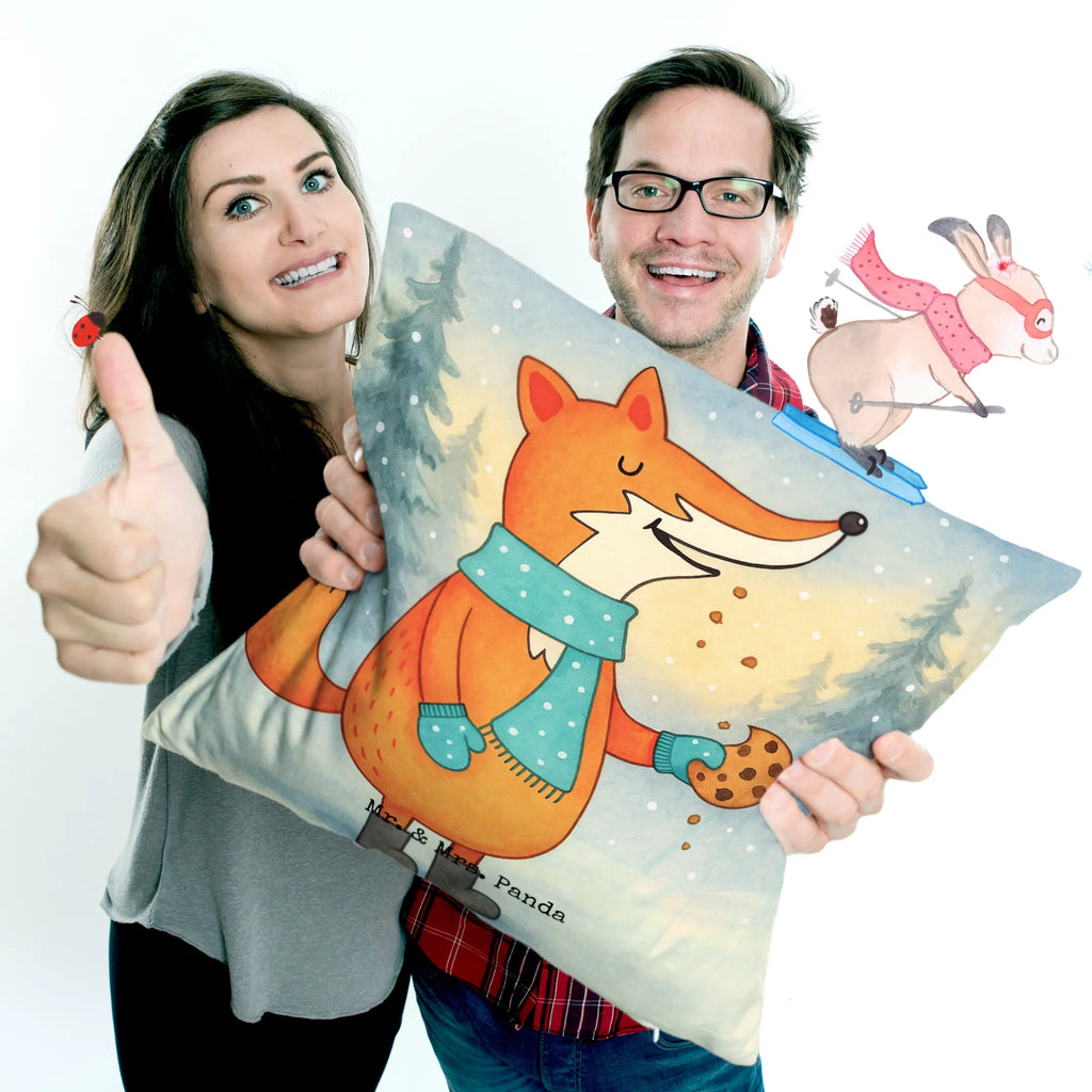 Cushion Fox biscuit Design fluffy, Pillow, sofa, pillow case, cushion, pillows, bedroom, couch, 40x40, 40 x 40, pad, soft, settee, bed, fox, foxes, forest wildlife, clever as a fox, animal lover, winter, cookies, love, christmas time, baking saying, kitchen decoration, christmas present