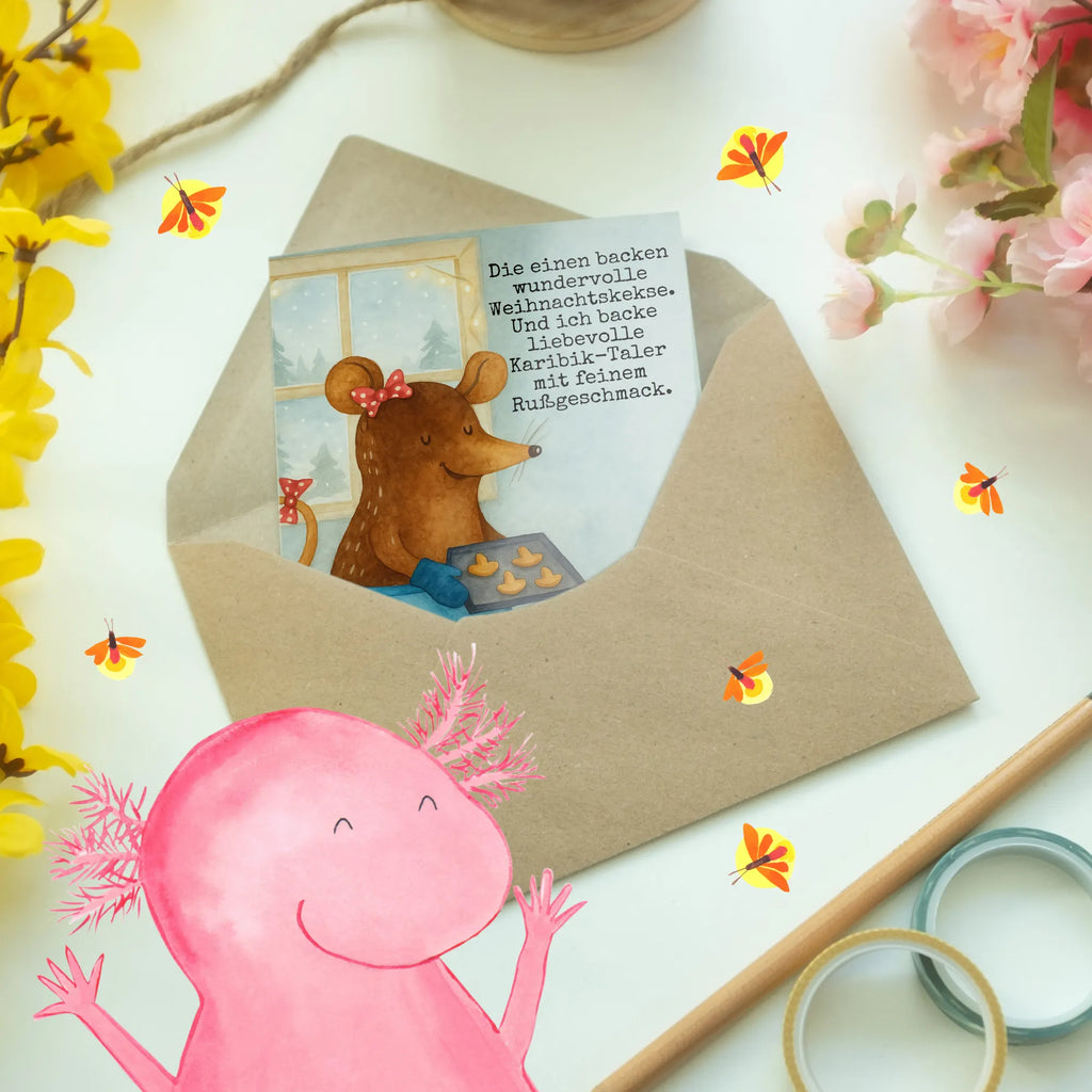 Grußkarte Maus Kekse Design Einladungskarte, Karte, Klappkarte, Hochzeitskarte, Glückwunschkarte, Geburtstagskarte, Ansichtskarten, Grußkarte, Winter, Weihnachten, Weihnachtsdeko, Nikolaus, Advent, Heiligabend, Wintermotiv, Weihnachtsbäckerei, backen, Plätzchen, Kekse, Weihnachtskekse, Chaosqueen, Maus