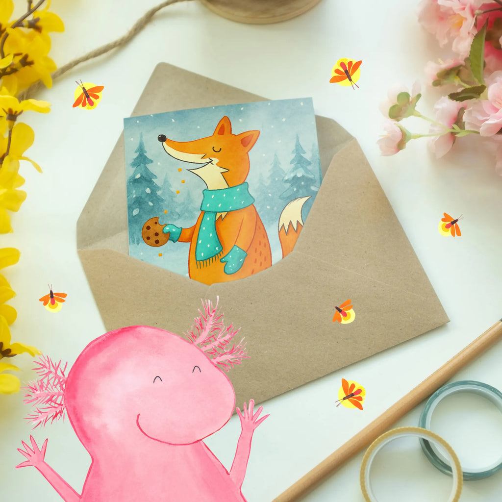 Greetings card Fox cookie jar Design invitation card, folding card, wedding card, birthday card, greeting card, Winter, Christmas, Christmas time, snow