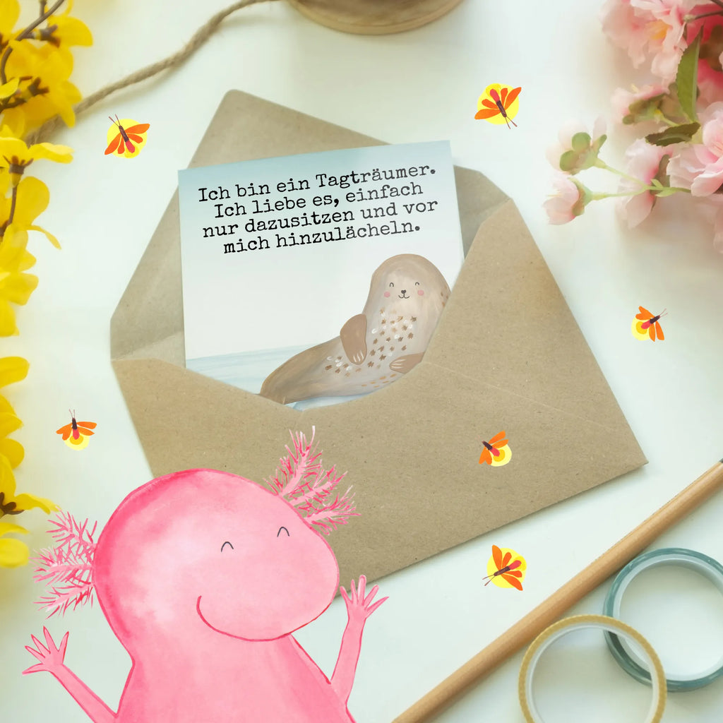 Greetings card seal Laugh Design birthday card, invitation card, folding card, greeting card, wedding card, small animals, cute, funny, cute animal motives, hand drawn, small world, funny sayings, good mood, happy, gifts, gift ideas, special gifts, animal lover, card, Seals, North Sea, Beach, Seal, Sea animal, Baltic Sea