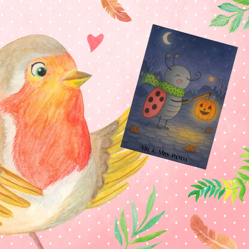 Grußkarte Smörle Laterne Design Klappkarte, Karte, Hochzeitskarte, Ansichtskarten, Geburtstagskarte, Grußkarte, Glückwunschkarte, Einladungskarte, Halloween, Deko, Martinssingen, Dekoration, Geschenke, Schenken, Marienkäfer, Laterne, Herbst