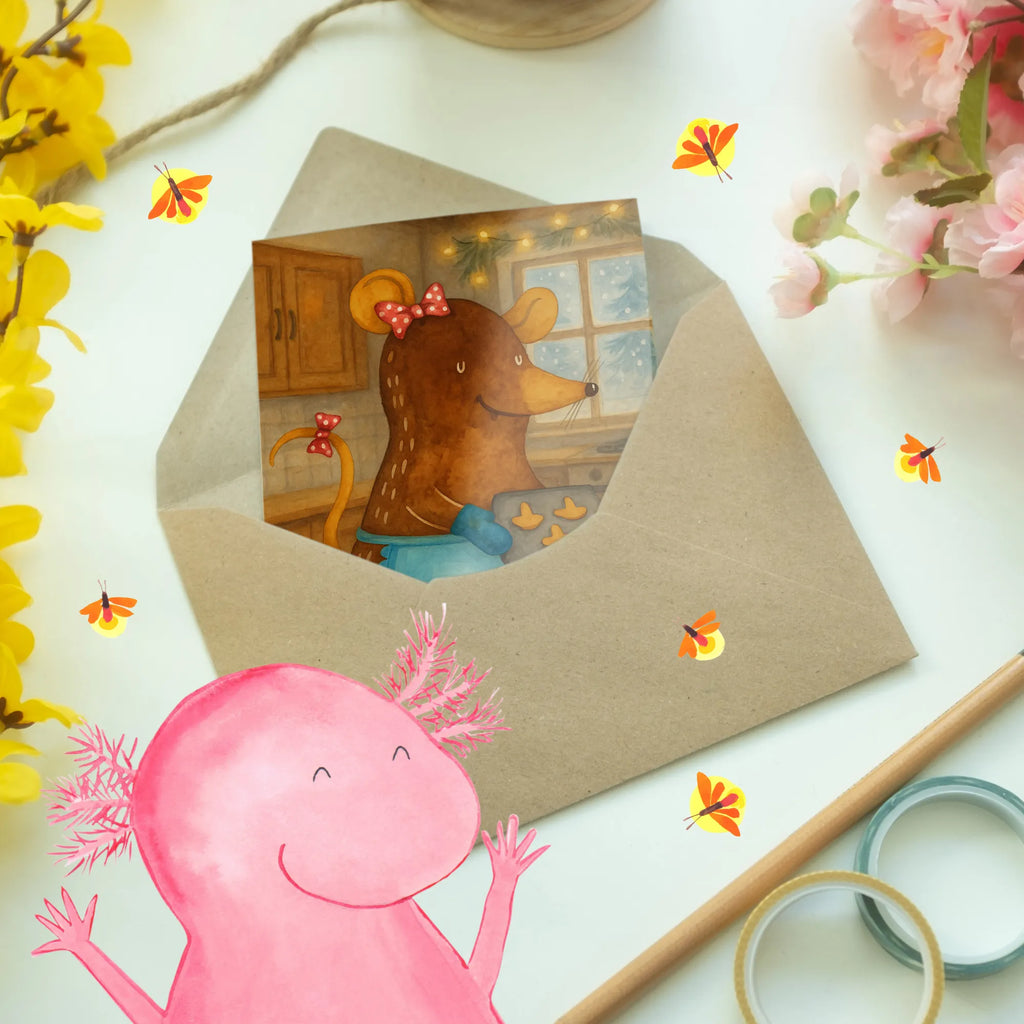 Grußkarte Maus Kekse Design Einladungskarte, Karte, Klappkarte, Hochzeitskarte, Glückwunschkarte, Geburtstagskarte, Ansichtskarten, Grußkarte, Winter, Weihnachten, Weihnachtsdeko, Nikolaus, Advent, Heiligabend, Wintermotiv, Weihnachtsbäckerei, backen, Plätzchen, Kekse, Weihnachtskekse, Chaosqueen, Maus