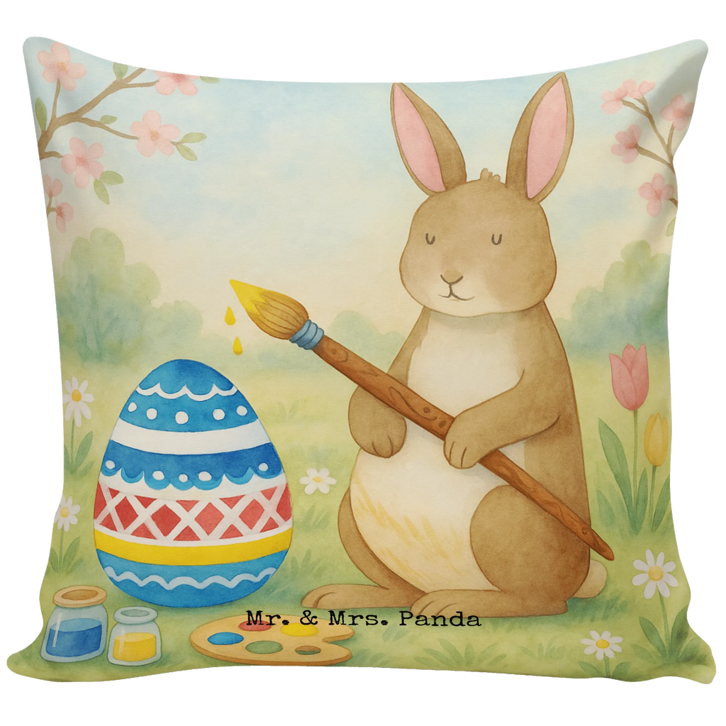 Cushion Hare painting eggs Design pad, 40x40, sofa, Pillow, pillow case, bedroom, settee, couch, fluffy, cushion, bed, pillows, soft, 40 x 40, Easter, Easter bunny, Easter flower, rabbit, egg painting, painted Easter eggs, Happy Easter, Easter greetings, Easter egg