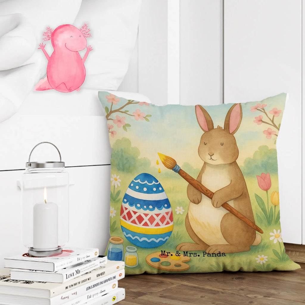 Cushion Hare painting eggs Design pad, 40x40, sofa, Pillow, pillow case, bedroom, settee, couch, fluffy, cushion, bed, pillows, soft, 40 x 40, Easter, Easter bunny, Easter flower, rabbit, egg painting, painted Easter eggs, Happy Easter, Easter greetings, Easter egg