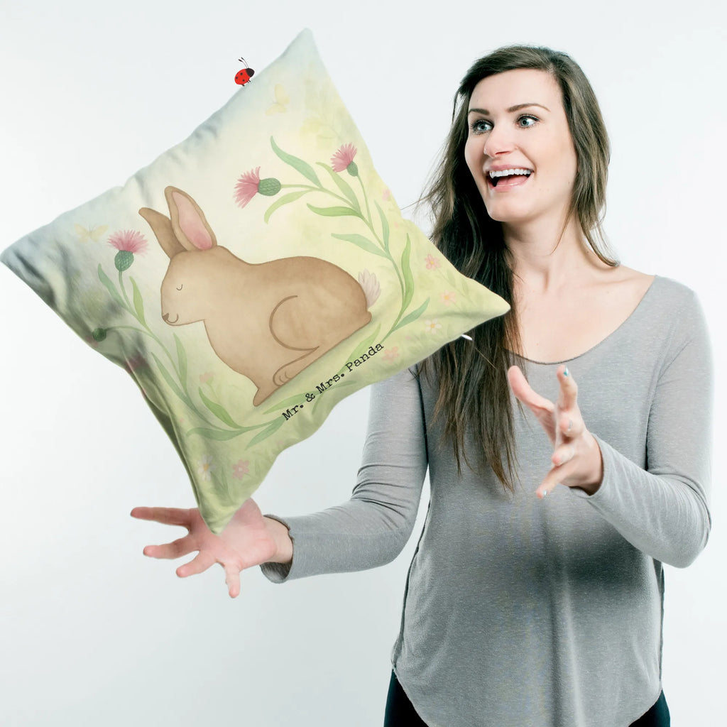 Cushion Hare Sit Design cushion, pillow case, couch, fluffy, sofa, bed, pad, 40x40, soft, pillows, Pillow, bedroom, 40 x 40, settee, Easter, Easter bunny, Easter flower, Greetings, Easter greetings, Hare, Happy Easter, Love, Rabbit