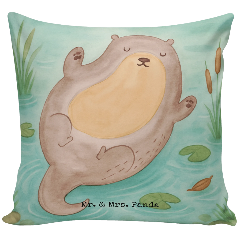 Cushion otter Embrace Design fluffy, cushion, 40x40, pad, Pillow, soft, bed, pillow case, sofa, couch, pillows, settee, bedroom, 40 x 40, otter, marten, sea otter, European otter, water mammal, aquatic animal, baby otter, predator, water, otter gifts, animal lover, gift ideas for animal lovers, animal, mammal, water animal, gifts for people in love, Otter Sea Otter Lake Otter