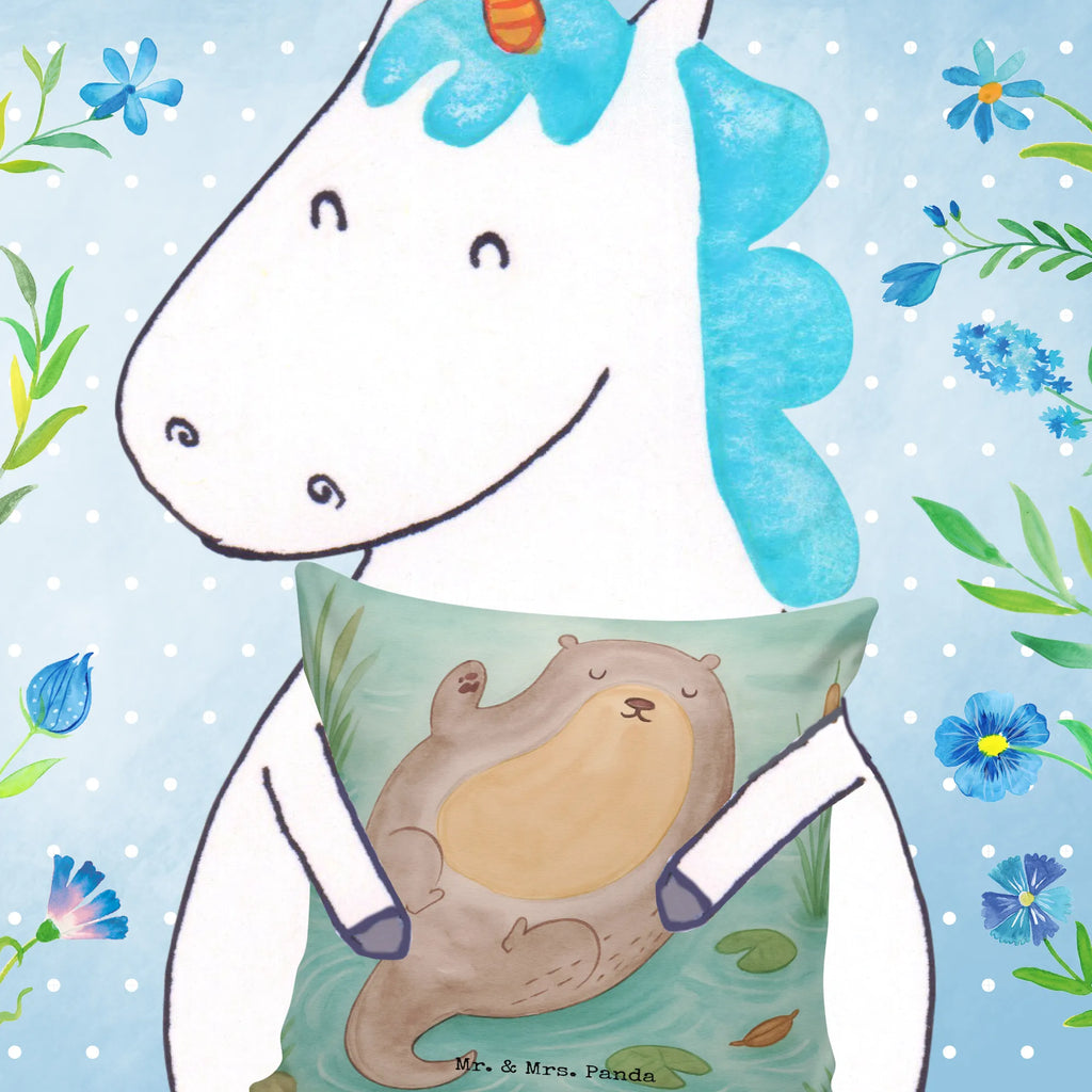 Cushion otter Embrace Design fluffy, cushion, 40x40, pad, Pillow, soft, bed, pillow case, sofa, couch, pillows, settee, bedroom, 40 x 40, otter, marten, sea otter, European otter, water mammal, aquatic animal, baby otter, predator, water, otter gifts, animal lover, gift ideas for animal lovers, animal, mammal, water animal, gifts for people in love, Otter Sea Otter Lake Otter