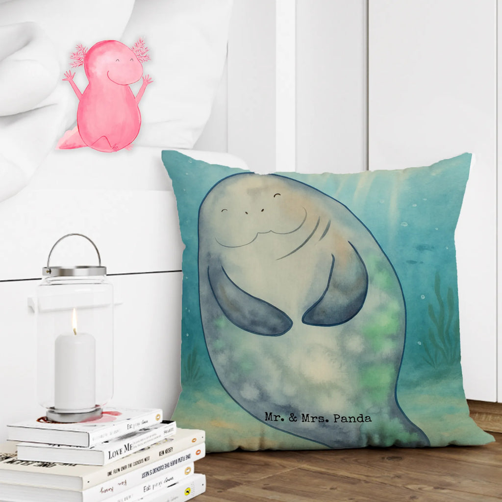 Cushion manatee happy Design pillows, pillow case, fluffy, 40 x 40, bedroom, 40x40, cushion, soft, couch, settee, sofa, pad, bed, Pillow, Seafood, aquatic animals, ocean, sea, fish, shells, corals, reef, whale, narwhal, sea urchin, lobster, platypus, turtle, manatee, crocodile, orca, shrimp, gifts for seafood lovers, water world, underwater animals, underwater world, vacation, deep sea, seafood fans, gift ideas, seafood decoration, seafood posters, Satisfaction, Self-love, Respect, Manatees, New start, Girlfriend, Lovesickness, New beginning, Carefulness, Manatee