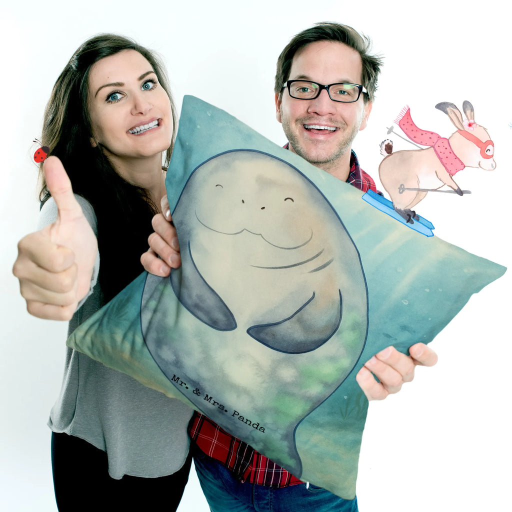 Cushion manatee happy Design pillows, pillow case, fluffy, 40 x 40, bedroom, 40x40, cushion, soft, couch, settee, sofa, pad, bed, Pillow, Seafood, aquatic animals, ocean, sea, fish, shells, corals, reef, whale, narwhal, sea urchin, lobster, platypus, turtle, manatee, crocodile, orca, shrimp, gifts for seafood lovers, water world, underwater animals, underwater world, vacation, deep sea, seafood fans, gift ideas, seafood decoration, seafood posters, Satisfaction, Self-love, Respect, Manatees, New start, Girlfriend, Lovesickness, New beginning, Carefulness, Manatee