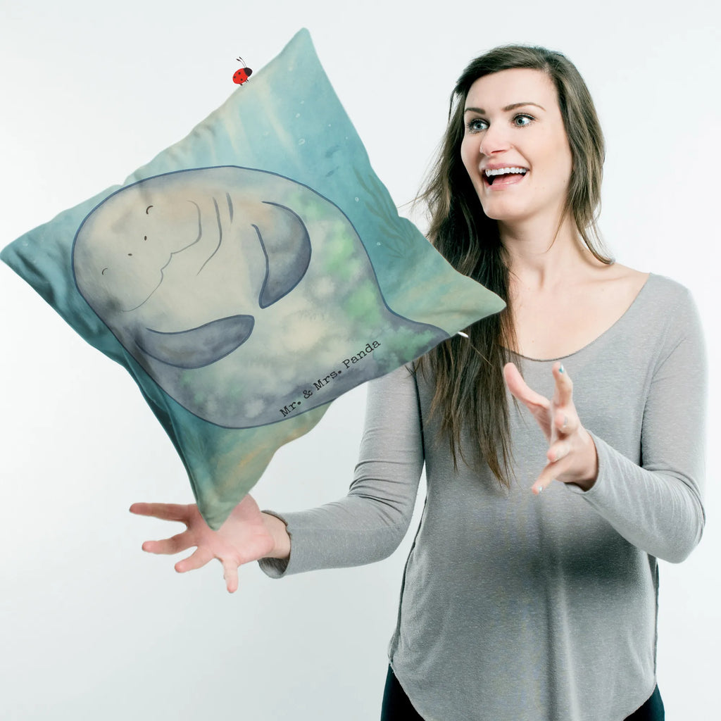 Cushion manatee happy Design pillows, pillow case, fluffy, 40 x 40, bedroom, 40x40, cushion, soft, couch, settee, sofa, pad, bed, Pillow, Seafood, aquatic animals, ocean, sea, fish, shells, corals, reef, whale, narwhal, sea urchin, lobster, platypus, turtle, manatee, crocodile, orca, shrimp, gifts for seafood lovers, water world, underwater animals, underwater world, vacation, deep sea, seafood fans, gift ideas, seafood decoration, seafood posters, Satisfaction, Self-love, Respect, Manatees, New start, Girlfriend, Lovesickness, New beginning, Carefulness, Manatee