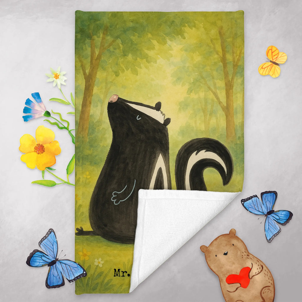 Guest towel skunk Sit Design guest towels, towel, Guest towel, hand towels, 50 x 30, Skunk, know-it-all, law, stinky, stinker, skunk, predator, office, wild animal, slogan
