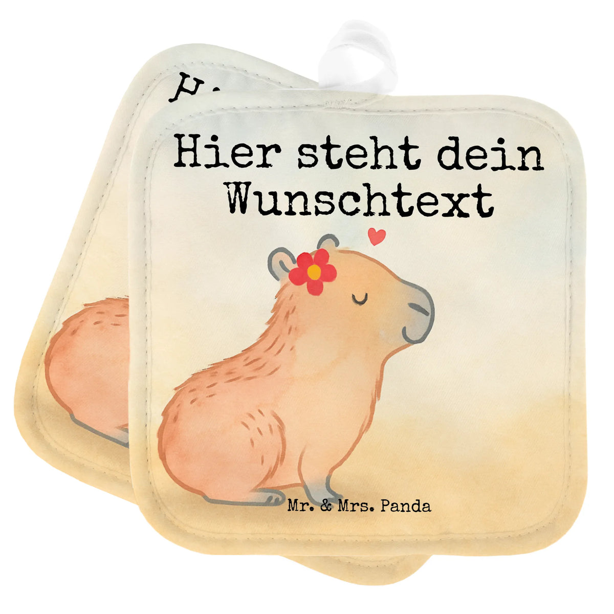 Personalised pot holder Capybara flower Design small animals, cute, funny, cute animal motives, hand drawn, small world, funny sayings, good mood, happy, gifts, gift ideas, special gifts, animal lover, card