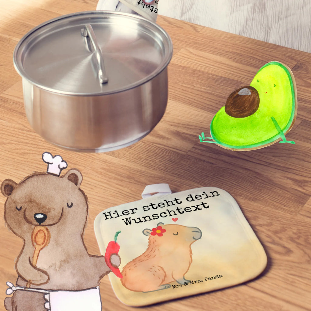 Personalised pot holder Capybara flower Design small animals, cute, funny, cute animal motives, hand drawn, small world, funny sayings, good mood, happy, gifts, gift ideas, special gifts, animal lover, card