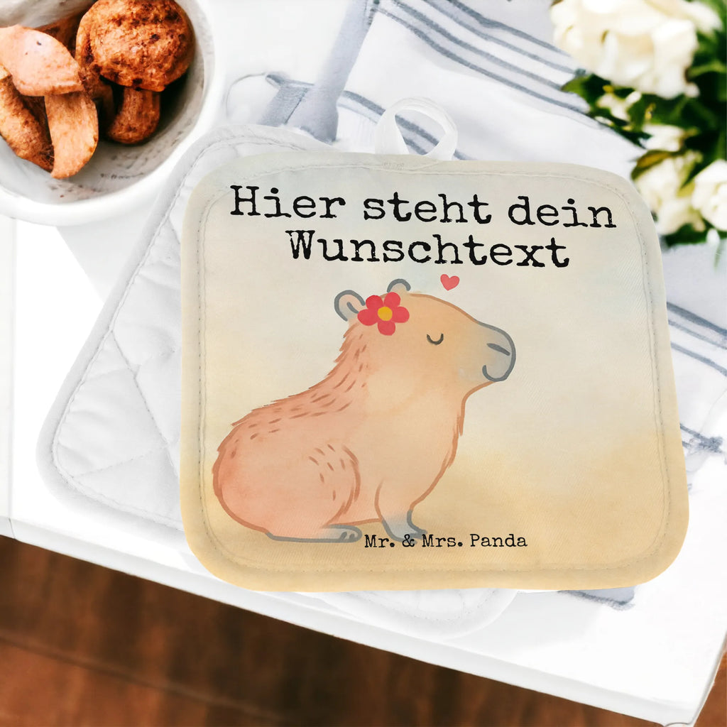Personalised pot holder Capybara flower Design small animals, cute, funny, cute animal motives, hand drawn, small world, funny sayings, good mood, happy, gifts, gift ideas, special gifts, animal lover, card