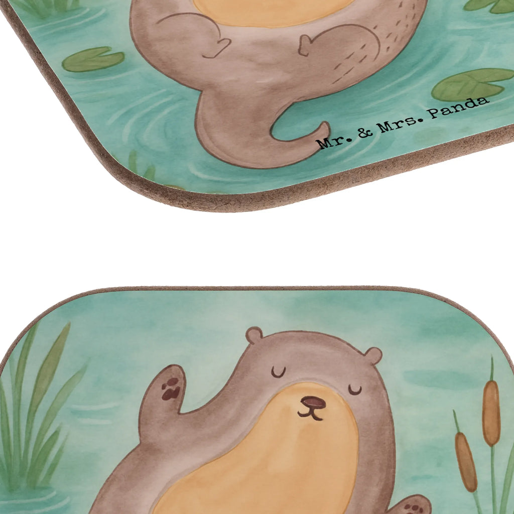 Square coaster otter Embrace Design gift, presents, party, glass coasters, breakfast, Coasters, gifts, otter, marten, sea otter, European otter, water mammal, aquatic animal, baby otter, predator, water, otter gifts, animal lover, gift ideas for animal lovers, animal, mammal, water animal, gifts for people in love, Otter Sea Otter Lake Otter