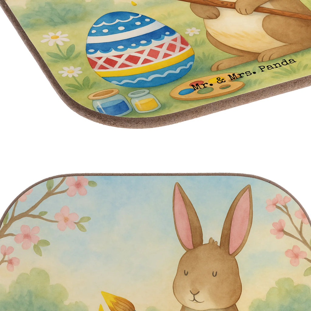 Square coaster Hare painting eggs Design Coasters, gift, breakfast, presents, gifts, party, glass coasters, Easter, Easter bunny, painted Easter eggs, egg painting, Happy Easter, Easter flower, rabbit, Easter egg, Easter greetings