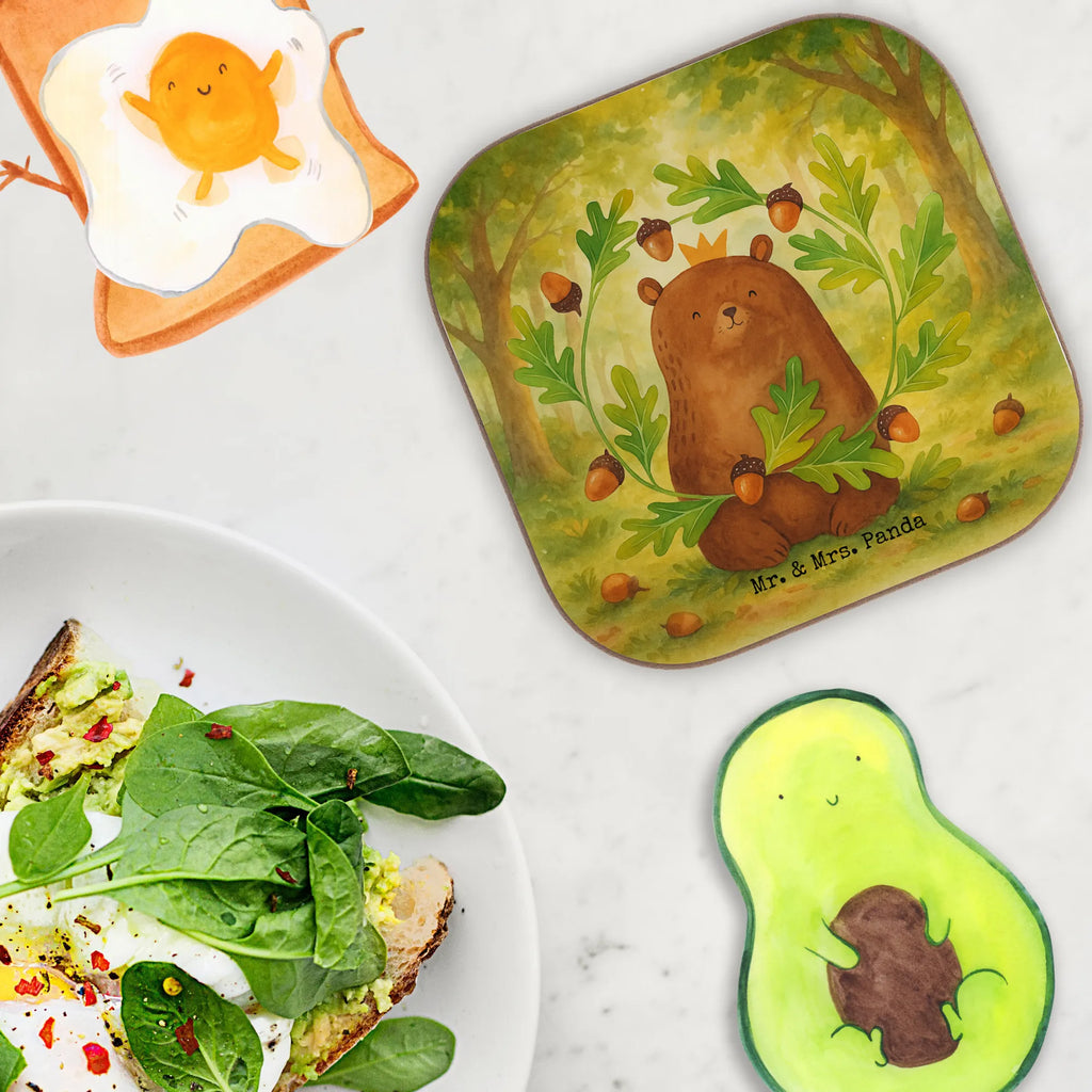 Square coaster bear king Design party, Coasters, gifts, glass coasters, presents, gift, breakfast, bear, teddy, teddy bear, cuddly toy, Daddy, Dad, Daddy Bear, Father's Day, Bear, world best daddy, best daddy, Father