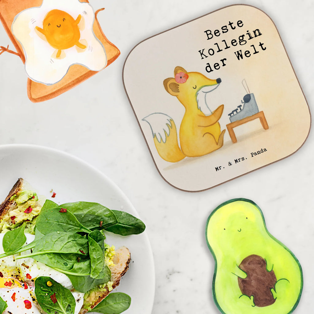 Square coaster Fox Best colleague in the world Design party, gifts, Coasters, breakfast, glass coasters, presents, gift, for, thank you, giving, birthday, birthday present, gift idea, souvenir, make you happy, gift tip, co-worker, office, job, girlfriend, Work colleague, retirement, farewell gift, colleague, fellow worker, work