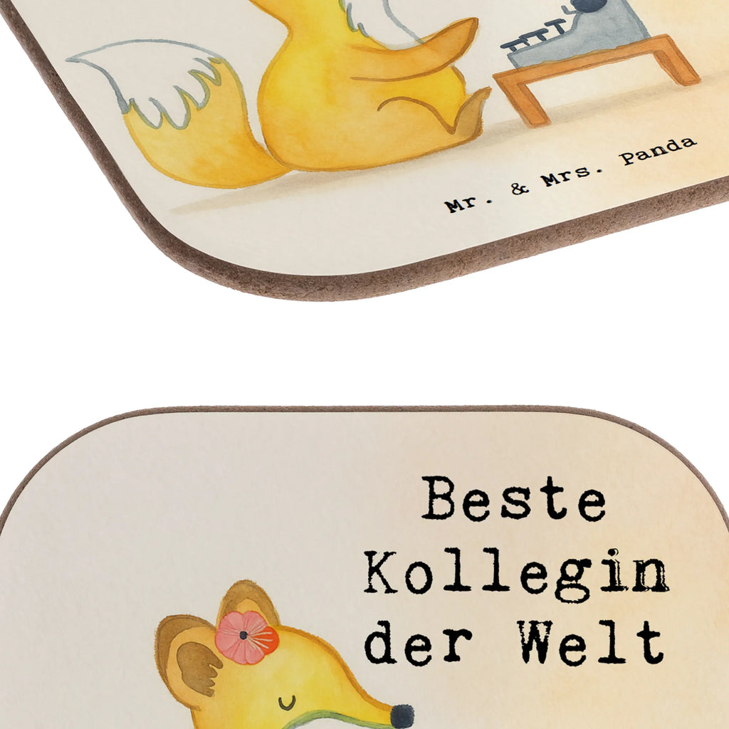 Square coaster Fox Best colleague in the world Design party, gifts, Coasters, breakfast, glass coasters, presents, gift, for, thank you, giving, birthday, birthday present, gift idea, souvenir, make you happy, gift tip, co-worker, office, job, girlfriend, Work colleague, retirement, farewell gift, colleague, fellow worker, work