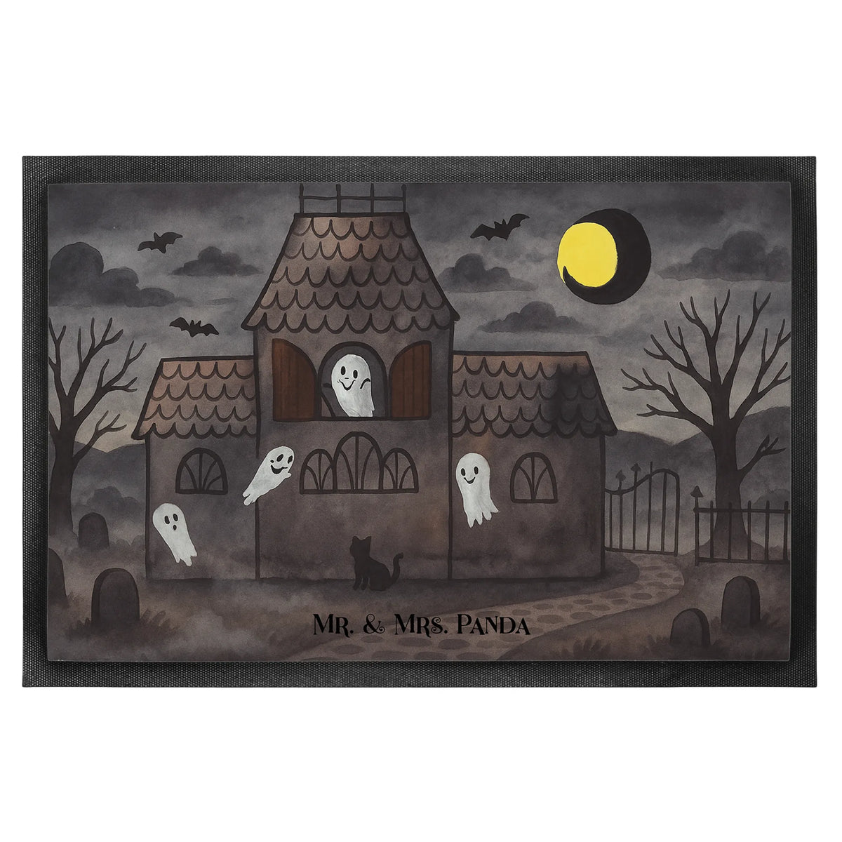 Fußmatte Geister Villa Design Eingangsteppich, Outdoor-Matte, Türvorleger, außenmatte, Schmutzfangmatte, Schmutzfangteppich, Türmatte, Bodenvorleger, Haustürmatte, Fußabtreter, matte haustür, Eingangsmatte, abstreifer, Gummimatte, Fussmatte, Abtretmatte, Sauberlaufmatte, bodenmatte, hausmatte, Schmutzfänger, fußmatte, Schmutzmatte, Schuhabstreifer, teppichmatte, Gummi-Fußmatte, flurmatte, Fußabstreifer, Abtreter, Vorleger, Geschenke, Schenken, Deko, Dekoration, Halloween, Martinssingen