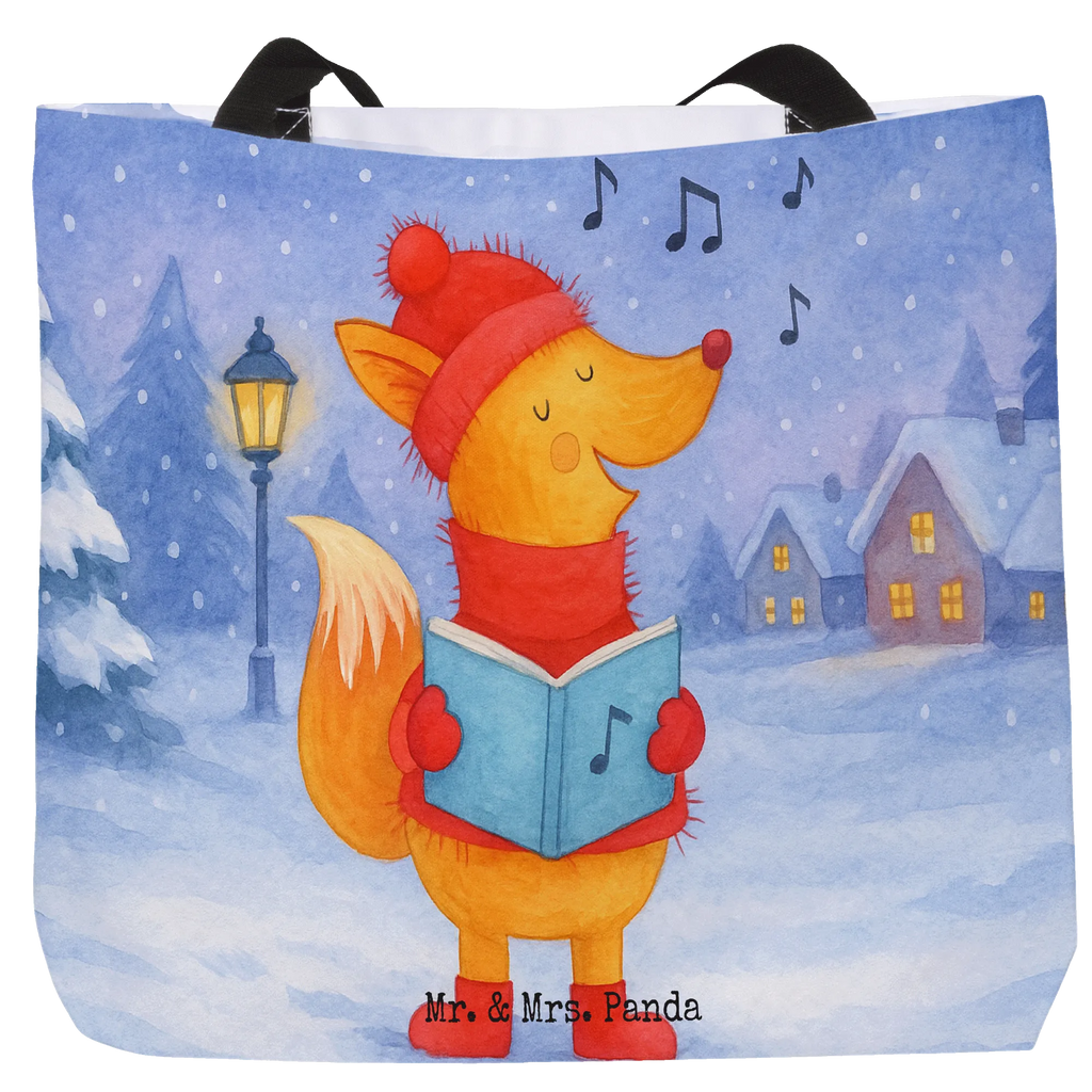 Shopper Fuchs Sänger Design Tragebeutel, Tasche, Einkaufstasche, Schulbeutel, Shopper, Strandtasche, Freizeittasche, Alltagstasche, Beutel, Einkaufsbeutel, Schultasche, Winter, Weihnachten, Weihnachtsdeko, Nikolaus, Advent, Heiligabend, Wintermotiv, Geschenk Sänger, Singen, Füchse, Weihnachtslieder, Fuchs, Sänger