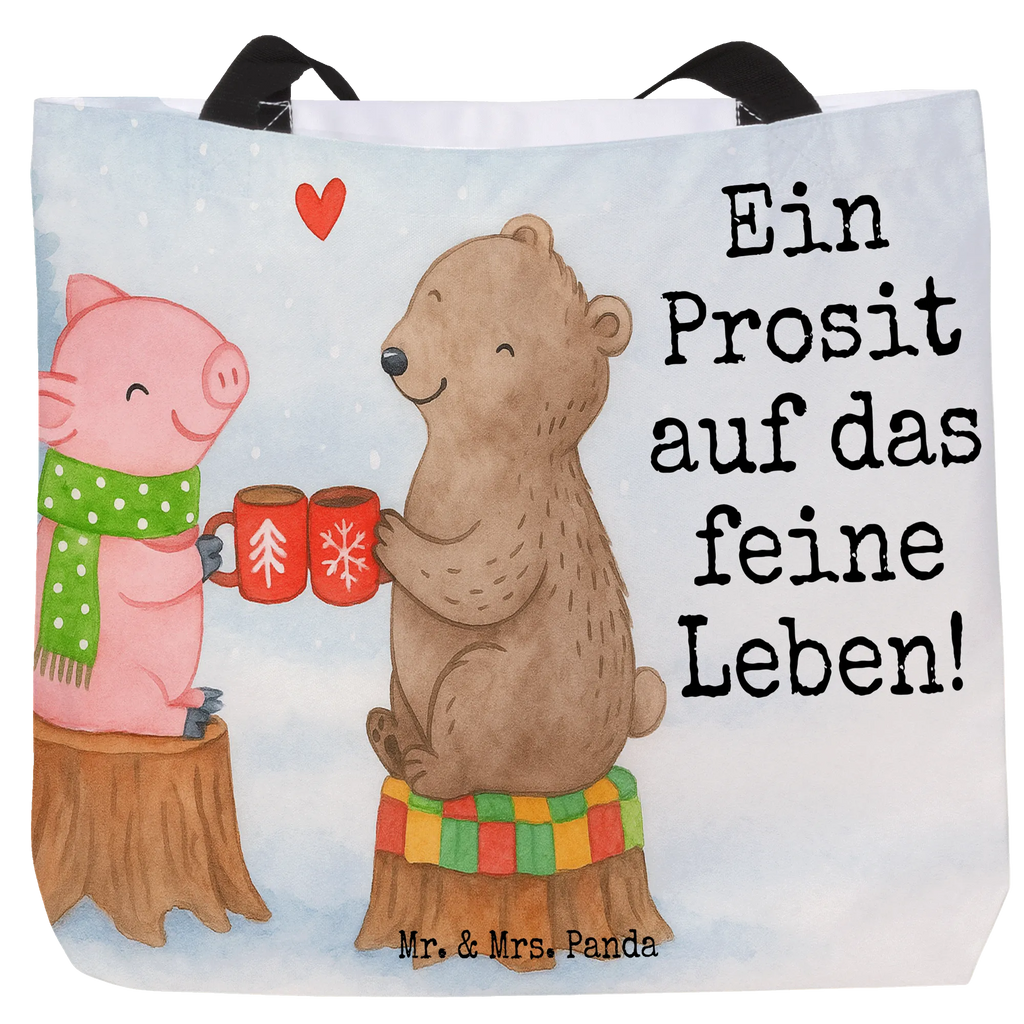 Shopper Glühschwein Sause Design Einkaufstasche, Schultasche, Shopper, Freizeittasche, Einkaufsbeutel, Beutel, Tasche, Tragebeutel, Strandtasche, Alltagstasche, Schulbeutel, Winter, Weihnachten, Weihnachtsdeko, Nikolaus, Advent, Heiligabend, Wintermotiv, Weihnachtszeit, Prost, Alles Gute, Schwein, Bär