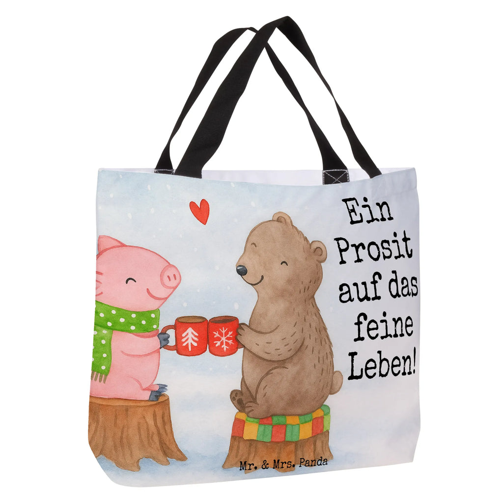 Shopper Glühschwein Sause Design Einkaufstasche, Schultasche, Shopper, Freizeittasche, Einkaufsbeutel, Beutel, Tasche, Tragebeutel, Strandtasche, Alltagstasche, Schulbeutel, Winter, Weihnachten, Weihnachtsdeko, Nikolaus, Advent, Heiligabend, Wintermotiv, Weihnachtszeit, Prost, Alles Gute, Schwein, Bär
