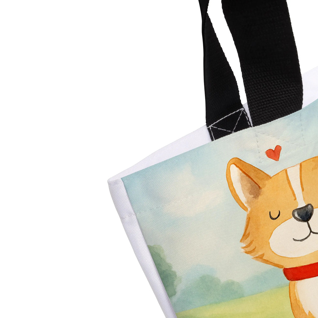 Shopper Hund Glück Design Beutel, Tragebeutel, Einkaufstasche, Strandtasche, Einkaufsbeutel, Schulbeutel, Tasche, Schultasche, Freizeittasche, Shopper, Alltagstasche, Hund, Hundemotiv, Haustier, Hunderasse, Tierliebhaber, Hundebesitzer, Sprüche, Hundeliebe, Corgie, Hundemama, Spruch, Liebe