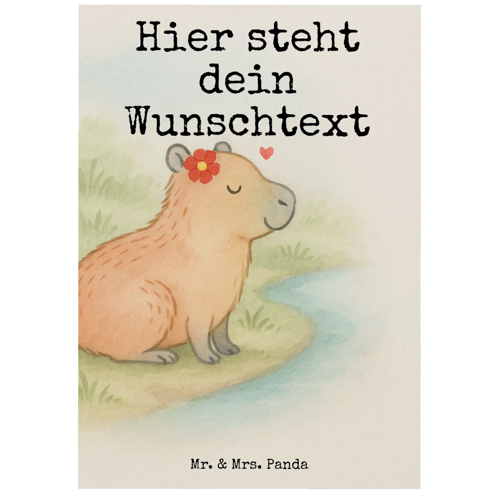 Personalised postcard Capybara flower Design small animals, cute, funny, cute animal motives, hand drawn, small world, funny sayings, good mood, happy, gifts, gift ideas, special gifts, animal lover, card