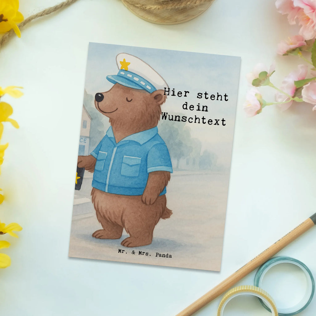 Personalised postcard Policewoman Passion Design gift, gift idea, best, farewell gift, passing exam, anniversary, retirement, promotion, job start, sayings, funny, profession