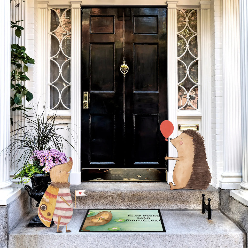 Spersonalizowana wycieraczka wydra lilia wodna Design Personalisierte Fußmatte, Haustürmatte personalisiert, Bedrucken, Türvorleger mit Namen, Personalisieruung, Namensfussmatte, Wunschnamen, Fußmatte bedrucken, Fußmatte mit Namen, Türvorleger personalisiert, Personalisiert, Otter, Fischotter, Seeotter, Otter Seeotter See Otter