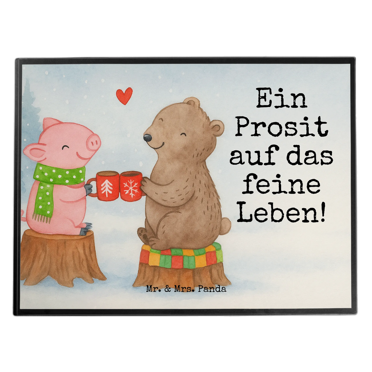 Desk pad Glowing Pig Bash Design desk, underlay, Desk pad, children, girl, office, Winter, Christmas, Christmas time, snow