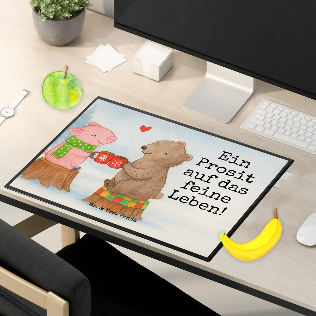 Desk pad Glowing Pig Bash Design desk, underlay, Desk pad, children, girl, office, Winter, Christmas, Christmas time, snow