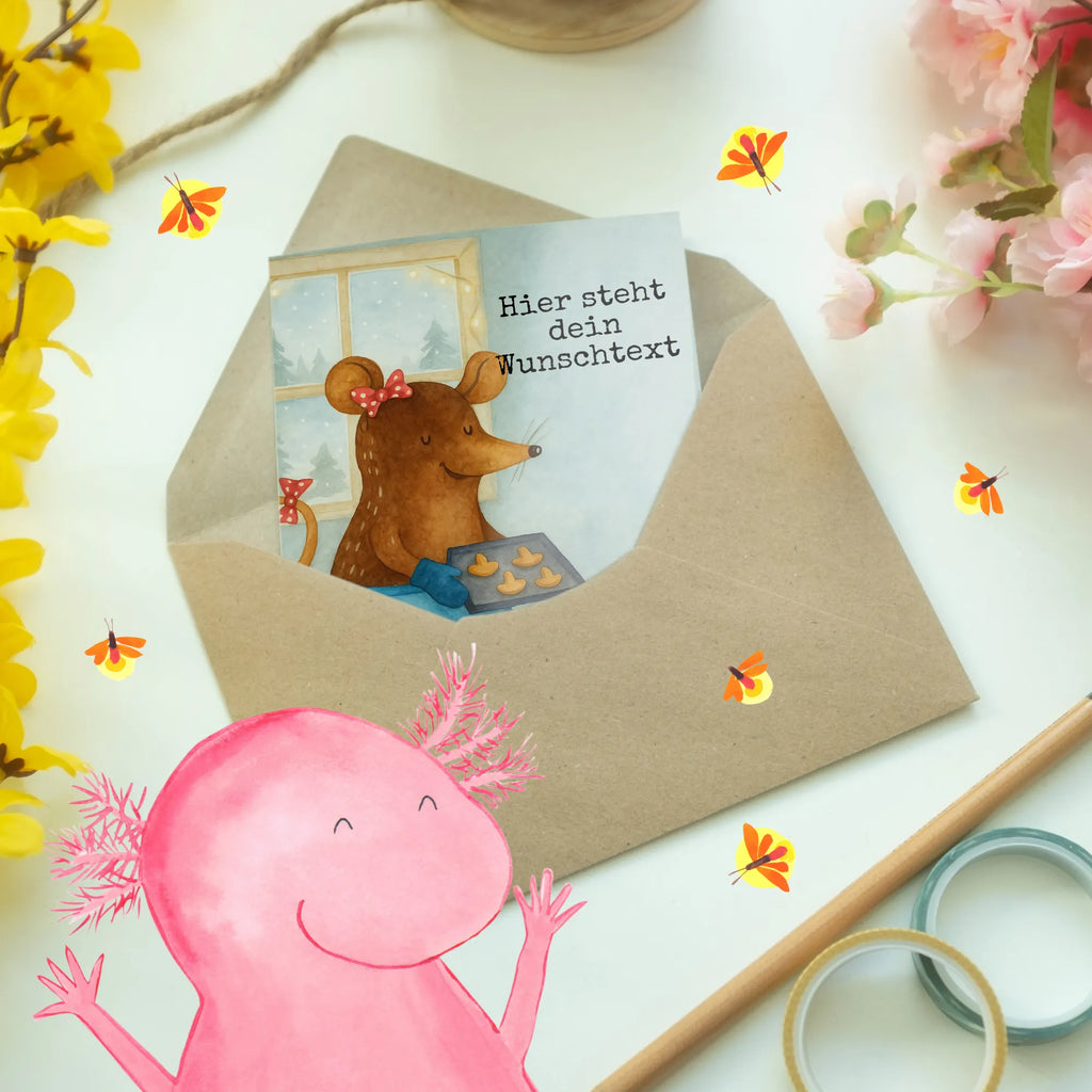 Personalised greetings card Mouse Cookies Design Winter, Christmas, Christmas time, snow, cookies, christmas cookies, winter, christmas baking, christmas, chaosqueen, baking, mouse